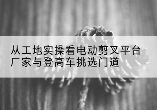 都安电动剪叉升降平台厂家-从工地实操看电动剪叉平台厂家与登高车挑选门道